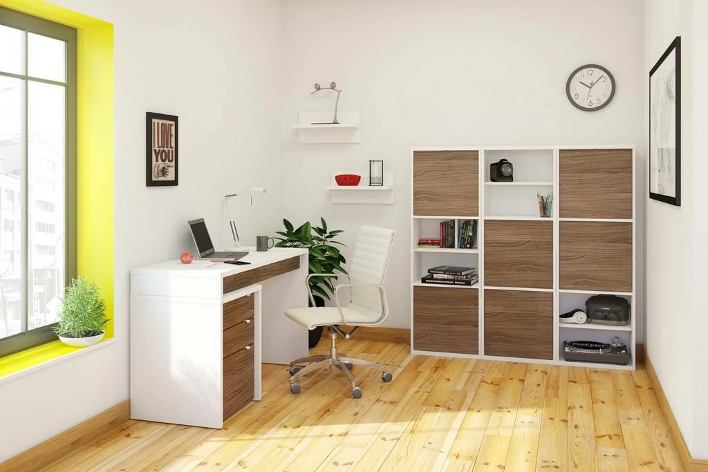 Liber-T Filing Cabinet In 3-Drawer In White And Walnut - Nexera 211203 - Image 3