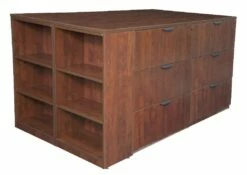 Legacy Stand Up Lateral File Quad W/ Bookcase End In Cherry - Regency LSLFQUAD8546CH