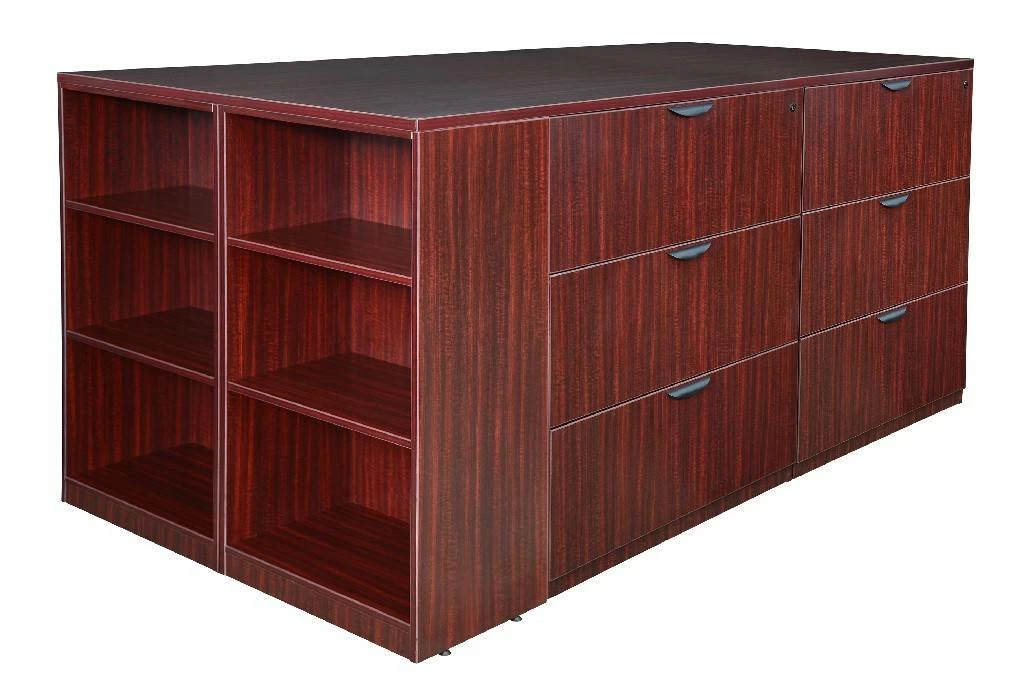 Legacy Stand Up Storage Cabinet/ 3 Lateral File Quad W/ Bookcase End In Mahogany - Regency LSSC3LF8546MH - Image 3