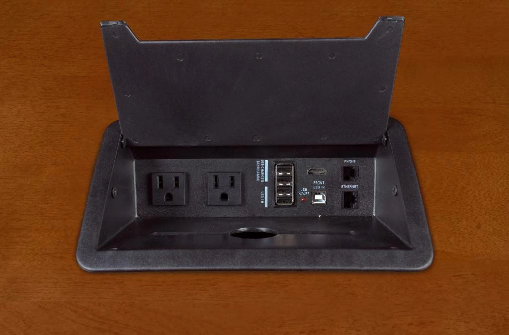 Prestige 240" Modular Conference Table W/ 3 Power Data Grommets In Cherry - Regency TVCTRC24052CH - Image 4