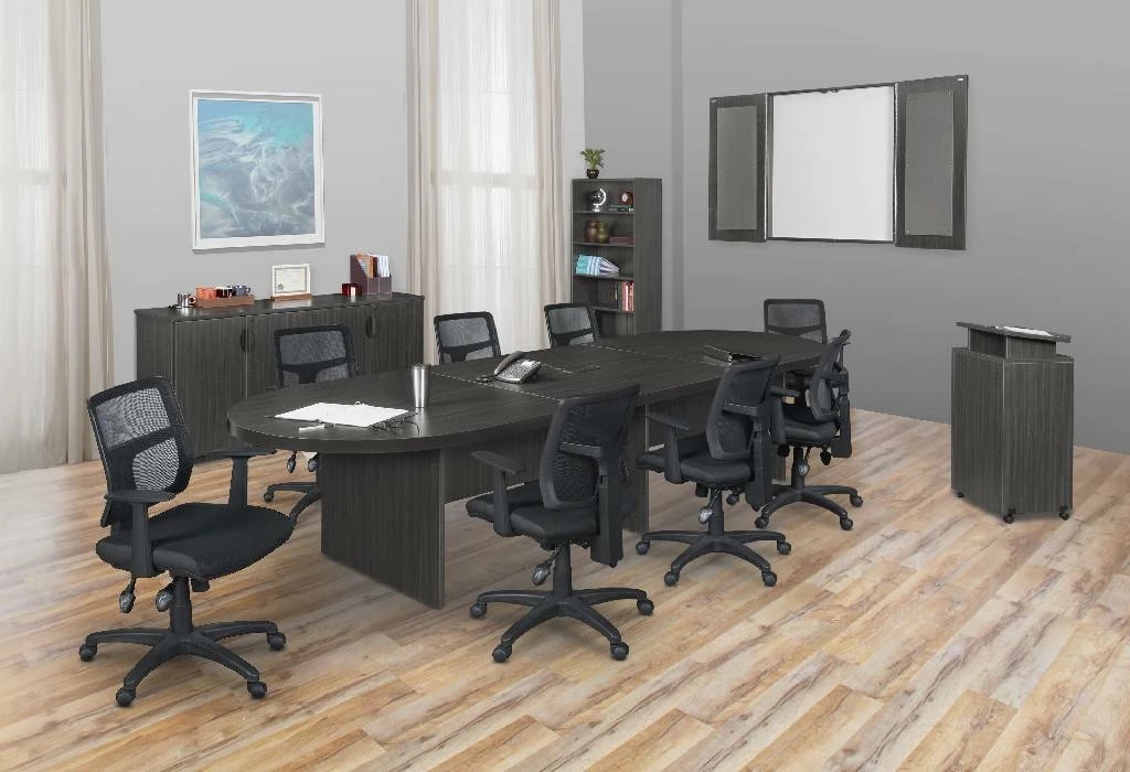 Legacy 168" Modular Racetrack Conference Table With Power Data Grommet In Ash Grey - Regency LCTRT16852AG - Image 3