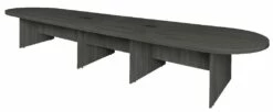 Legacy 192" Modular Racetrack Conference Table With 2 Power Data Grommets In Ash Grey - Regency LCTRT19252AG
