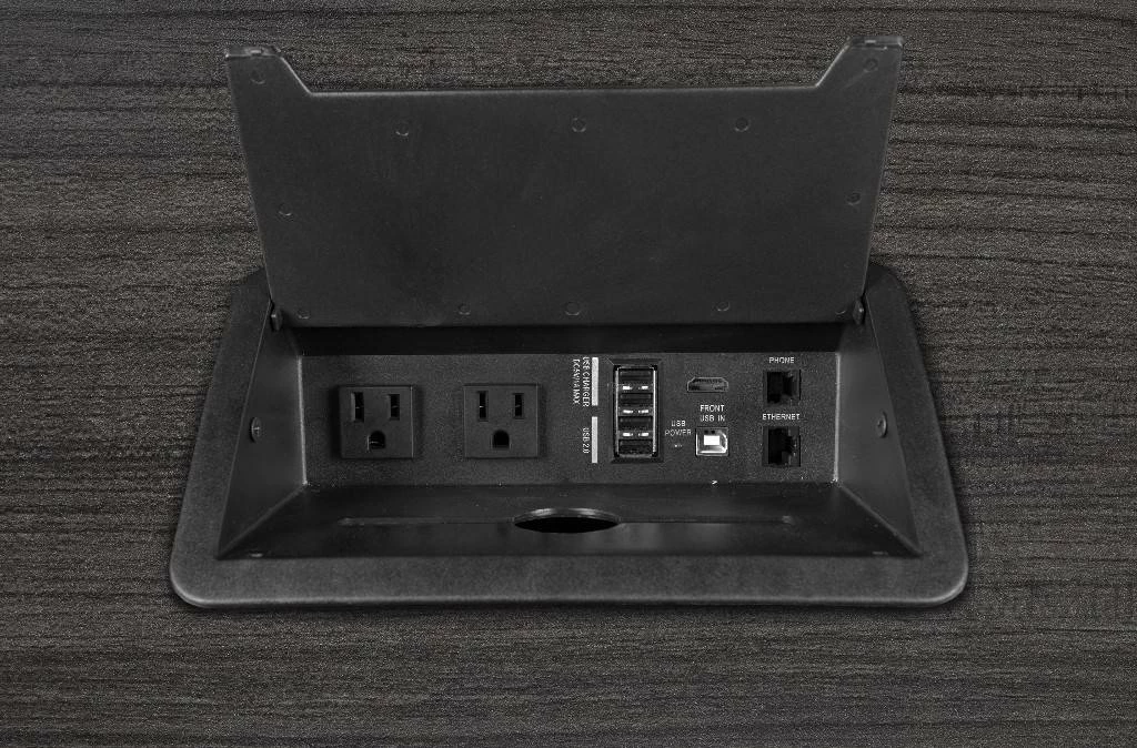 Legacy 216" Modular Racetrack Conference Table With 2 Power Data Grommets In Ash Grey - Regency LCTRT21652AG - Image 3