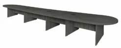Legacy 240" Modular Racetrack Conference Table With 3 Power Data Grommets In Ash Grey - Regency LCTRT24052AG