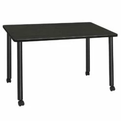 Regency Kee 42 X 24 In. Mobile Training Seminar Table- Ash Grey Top, Black Legs - Regency MTC4224AGBK