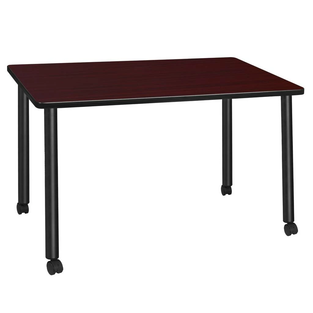 Regency Kee 42 X 24 In. Mobile Training Seminar Table- Mahogany Top, Black Legs - Regency MTC4224MHBK