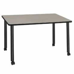 Regency Kee 42 X 24 In. Mobile Training Seminar Table- Maple Top, Black Legs - Regency MTC4224PLBK
