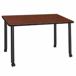 Regency Kee 48 X 24 In. Mobile Training Seminar Table- Cherry Top, Black Legs - Regency MTC4824CHBK