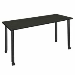 Regency Kee 60 X 24 In. Mobile Training Seminar Table- Ash Grey Top, Black Legs - Regency MTC6024AGBK