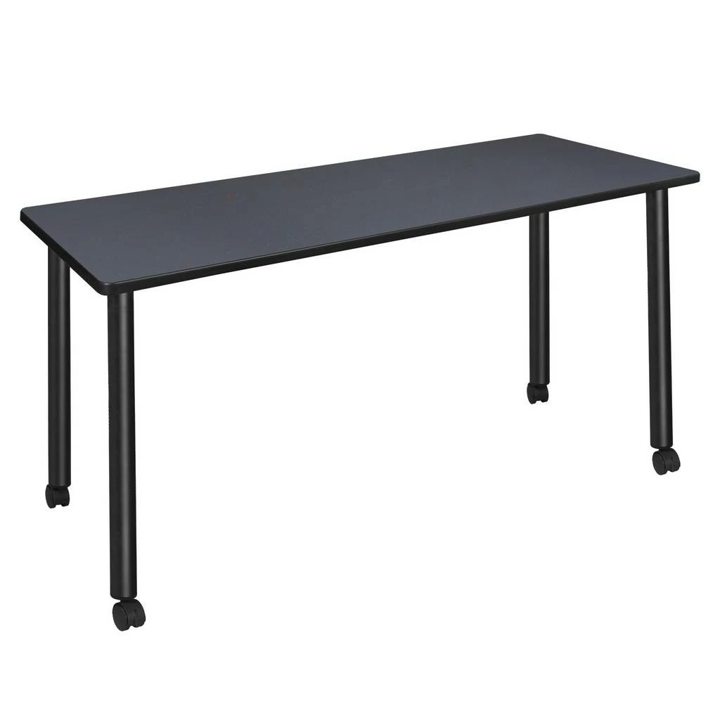 Regency Kee 60 X 24 In. Mobile Training Seminar Table- Grey Top, Black Legs - Regency MTC6024GYBK