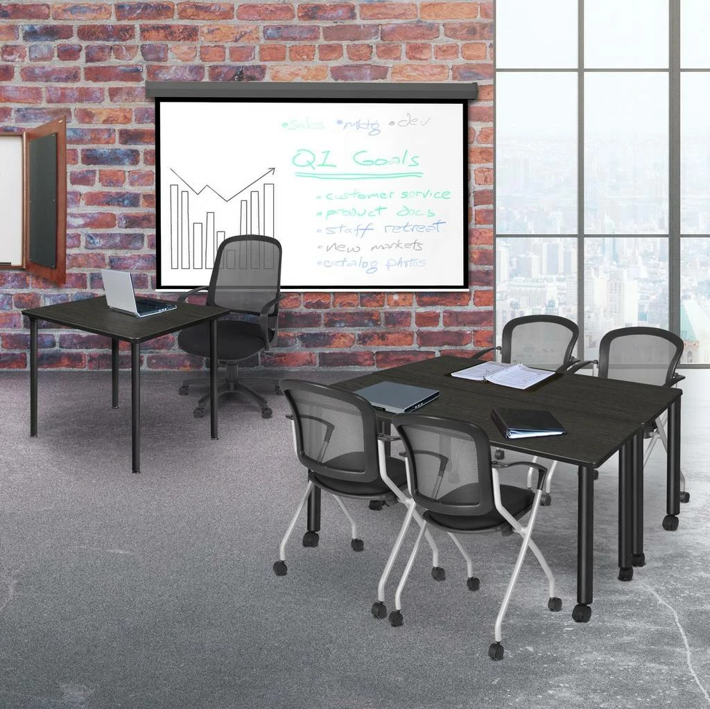 Regency Kee 66 X 24 In. Mobile Training Seminar Table- Ash Grey Top, Black Legs - Regency MTC6624AGBK - Image 2