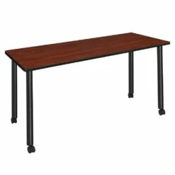Regency Kee 72 X 24 In. Mobile Training Seminar Table- Cherry Top, Black Legs - Regency MTC7224CHBK
