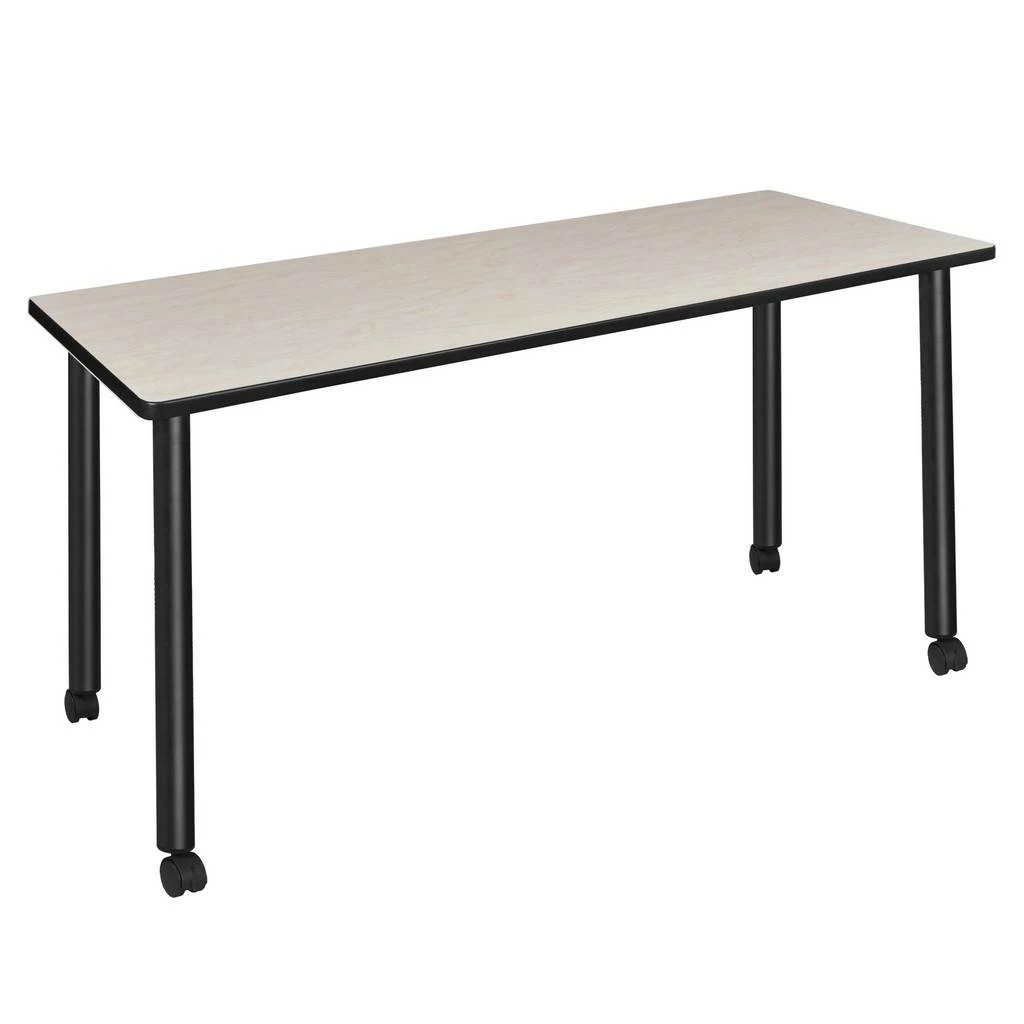 Regency Kee 72 X 24 In. Mobile Training Seminar Table- Maple Top, Black Legs - Regency MTC7224PLBK