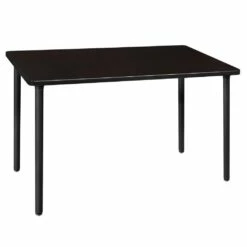 Regency Kee 42 X 24 In. Folding Training Seminar Table- Mocha Walnut Top, Black Legs - Regency MTF4224MWBK