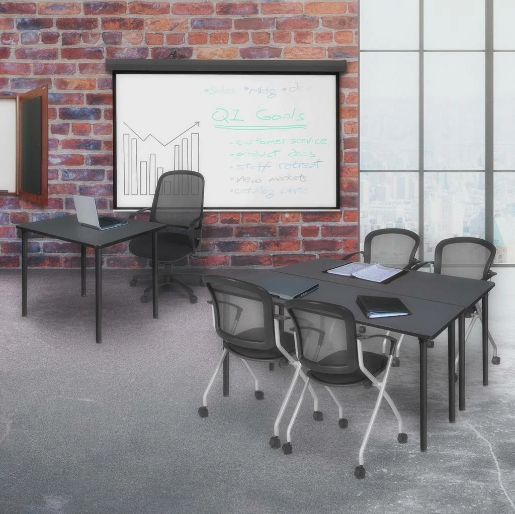 Regency Kee 60 X 24 In. Folding Training Seminar Table- Grey Top, Black Legs - Regency MTF6024GYBK - Image 2