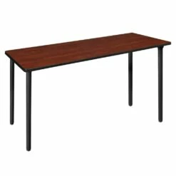 Regency Kee 66 X 24 In. Folding Training Seminar Table- Cherry Top, Black Legs - Regency MTF6624CHBK