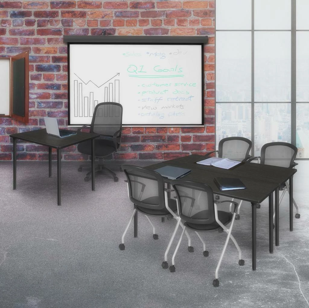 Regency Kee 72 X 24 In. Folding Training Seminar Table- Ash Grey Top, Black Legs - Regency MTF7224AGBK - Image 2