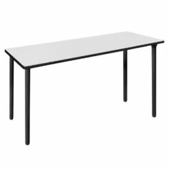 Regency Kee 72 X 24 In. Folding Training Seminar Table- White Top, Black Legs - Regency MTF7224WHBK
