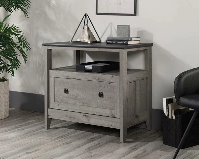 August Hill Open Shelf Lateral File Cabinet In Mystic Oak - Sauder 430759