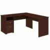 Cabot 60W L Shaped Computer Desk With Drawers In Harvest Cherry - Bush Furniture CAB044HVC