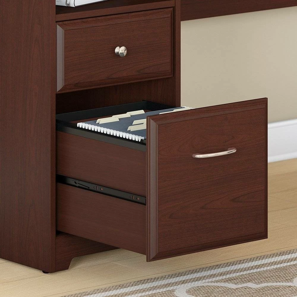 Cabot 60W L Shaped Computer Desk With Hutch And Drawers In Harvest Cherry - Bush Furniture CAB046HVC - Image 3