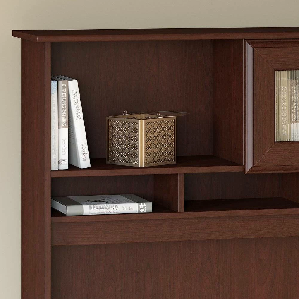 Cabot 72W L Shaped Computer Desk With Hutch And Drawers In Harvest Cherry - Bush Furniture CAB053HVC - Image 6