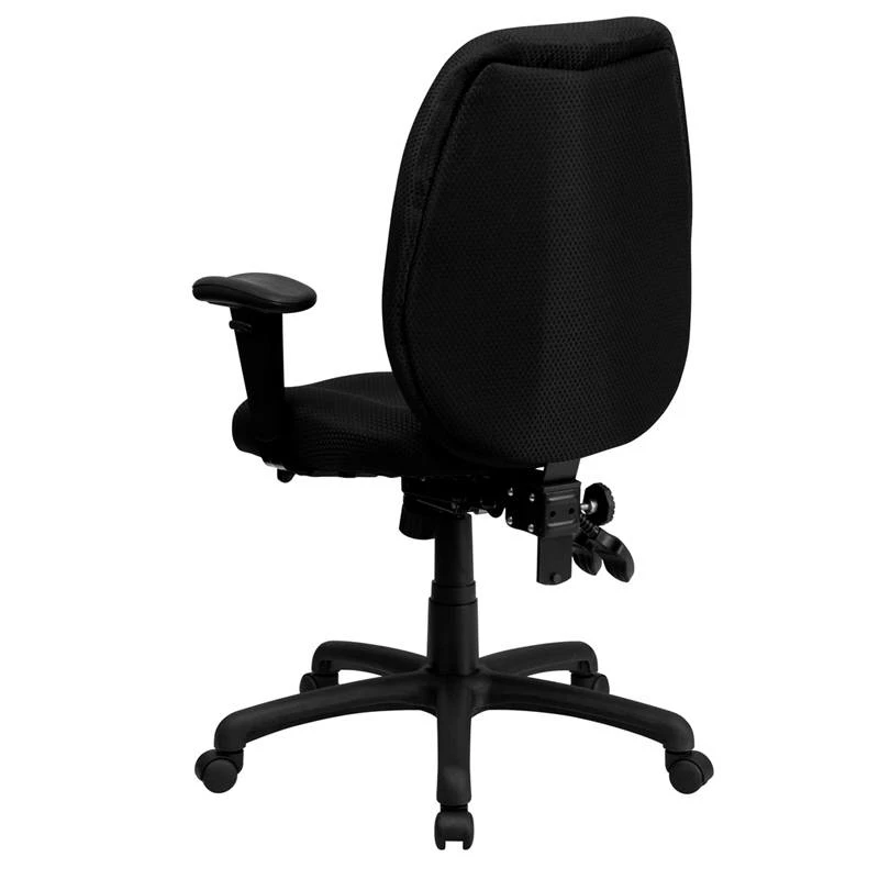 High Back Black Fabric Multi-Functional Ergonomic Task Chair W/ Arms - Flash Furniture BT-6191H-BK-GG - Image 3