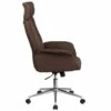 High Back Brown Fabric Executive Swivel Office Chair W/ Chrome Base - Flash Furniture CH-CX0944H-BN-GG