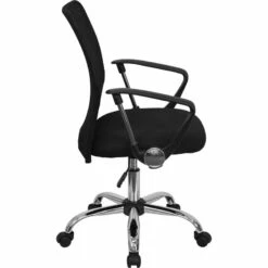Mid-Back Black Mesh Computer Chair W/ Chrome Finished Base - Flash Furniture GO-6057-GG