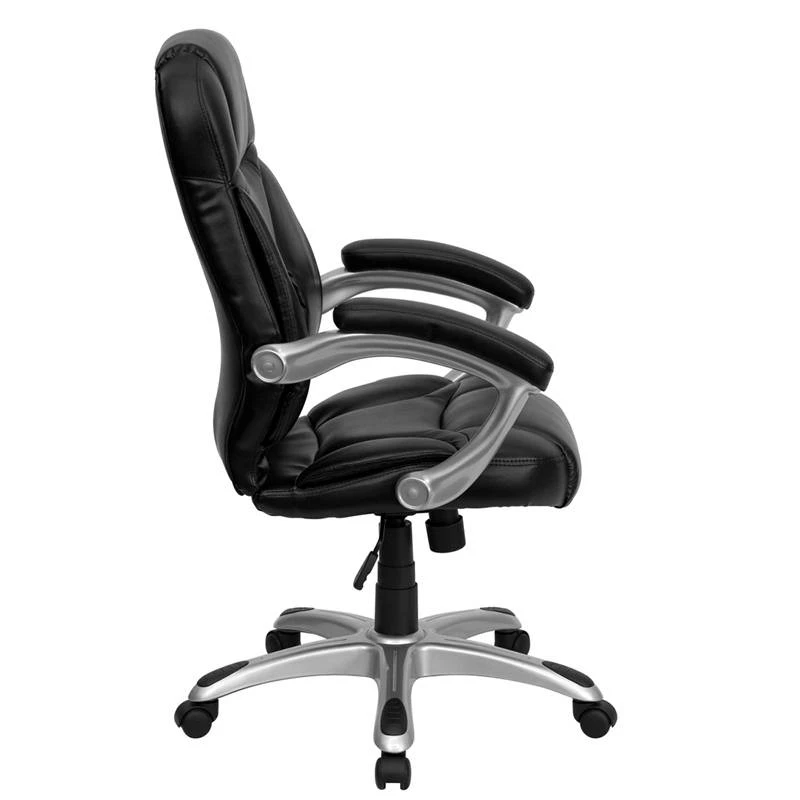 High Back Black Leather Contemporary Office Chair - Flash Furniture GO-725-BK-LEA-GG