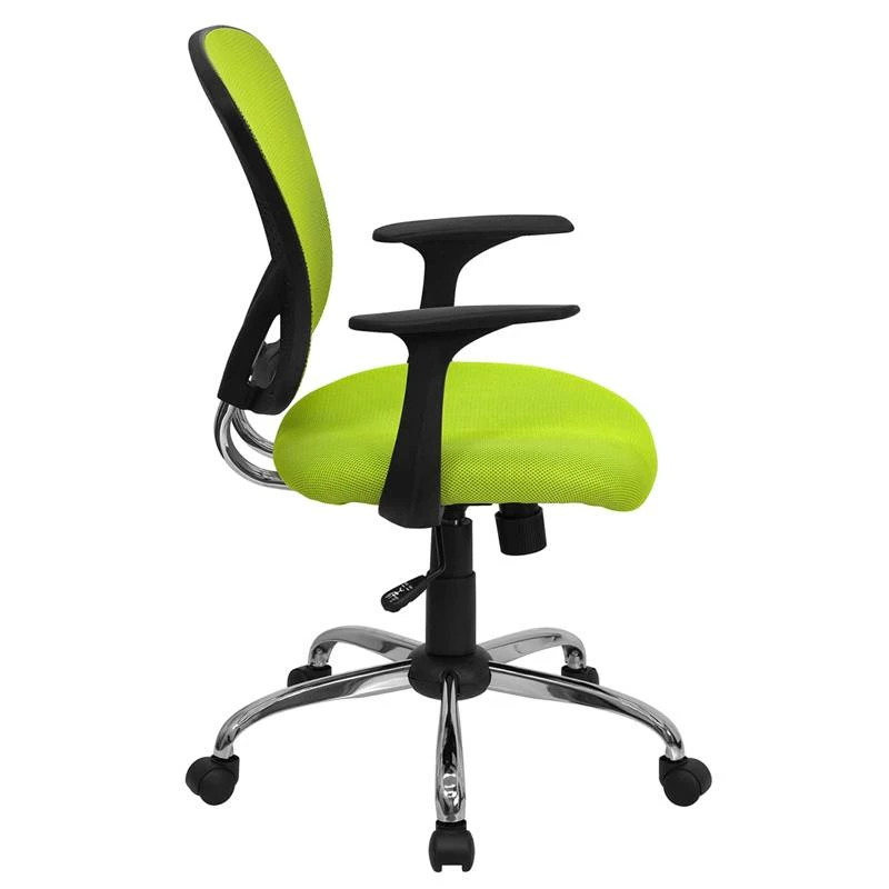 Mid-Back Green Mesh Office Chair W/ Chrome Finished Base - Flash Furniture H-8369F-GN-GG
