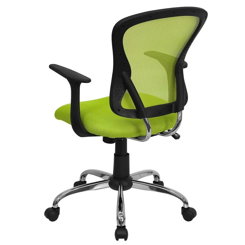 Mid-Back Green Mesh Office Chair W/ Chrome Finished Base - Flash Furniture H-8369F-GN-GG - Image 3