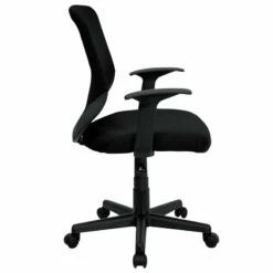 Mid-Back Black Mesh Office Chair W/ Mesh Fabric Seat - Flash Furniture LF-W-95A-BK-GG