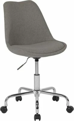 Aurora Series Mid-Back Light Gray Fabric Task Chair W/ Pneumatic Lift & Chrome Base - Flash Furniture CH-152783-LTGY-GG