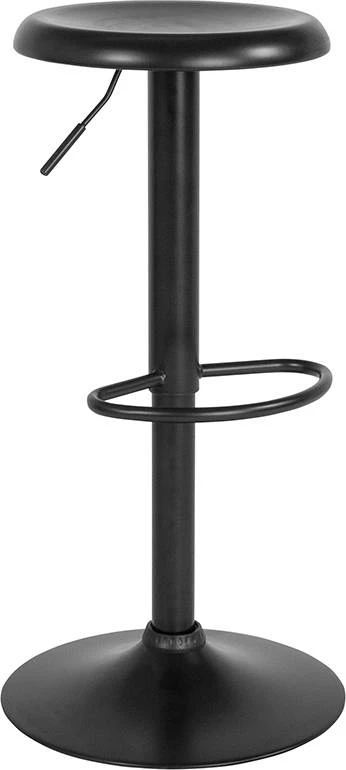 Madrid Series Adjustable Height Retro Barstool In Black Finish - Flash Furniture CH-181220-BK-GG