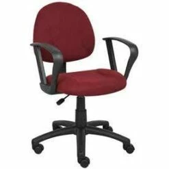 Boss Office Products B317-BY Burgundy Deluxe Posture Chair W/ Loop Arms