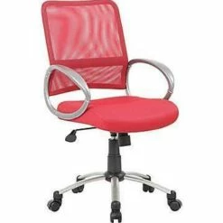 Boss Office Products B6416-RD Mesh Back W/ Pewter Finish Task Chair