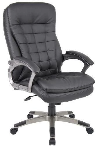 Boss Office Products B9331 High Back Executive Chair With Pewter Finished Base/Arms