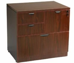 Boss Office Products N114-M Combo Lateral File In Mahogany 31 X 22