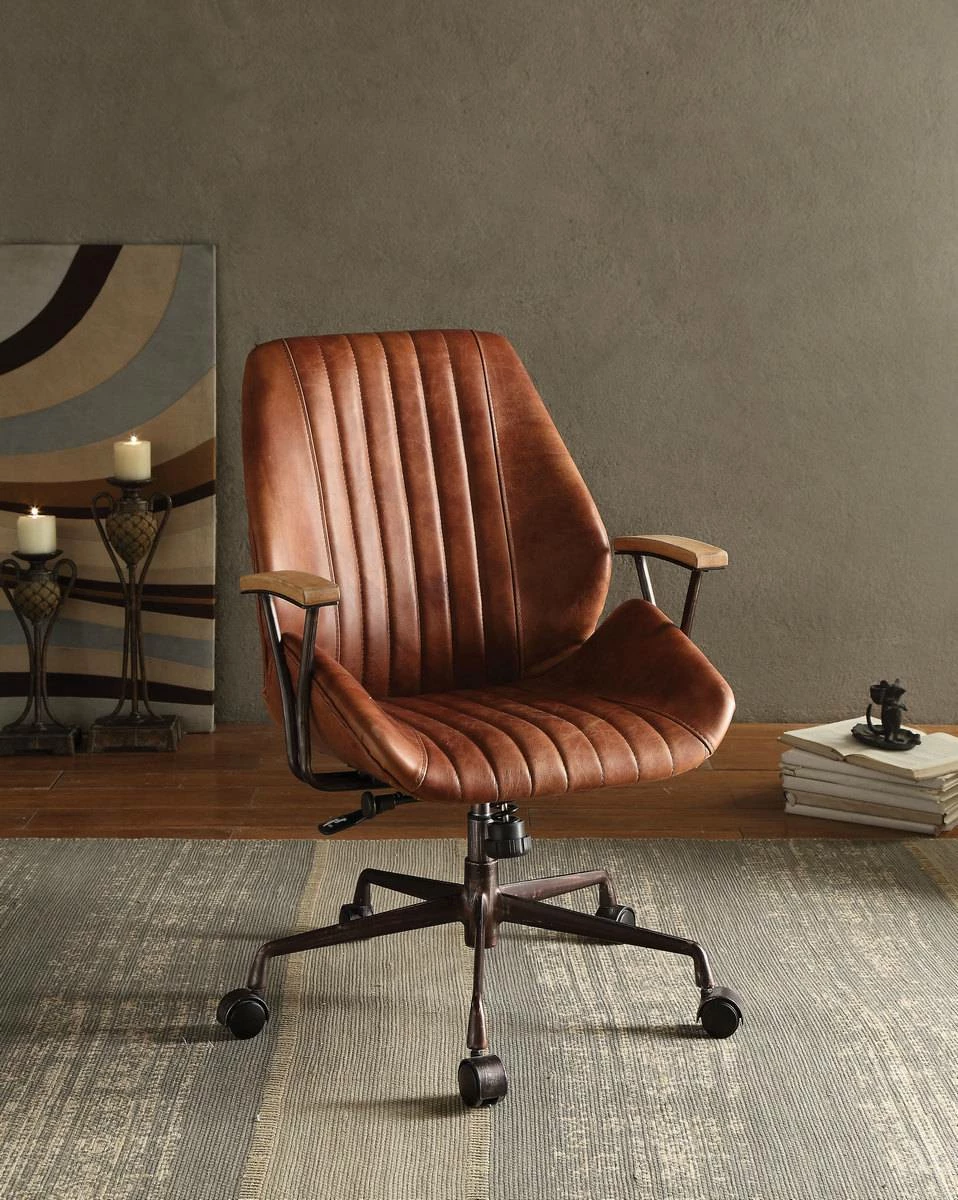 Hamilton Executive Office Chair In Cocoa Top Grain Leather - Acme Furniture 92413