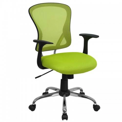 Mid-Back Green Mesh Office Chair W/ Chrome Finished Base - Flash Furniture H-8369F-GN-GG - Image 2