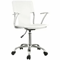 Studio Office Chair In White Vinyl - EEI-198-WHI