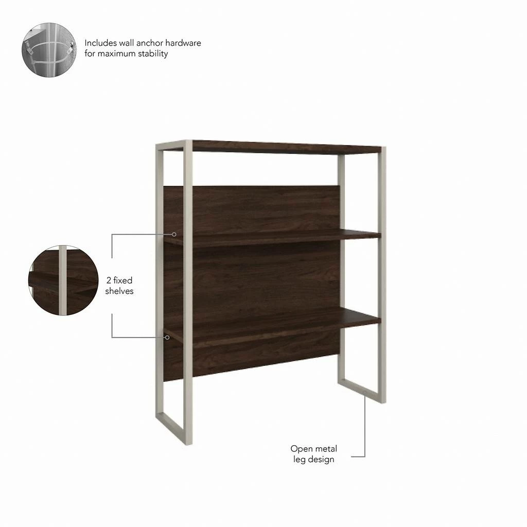 Bush Business Furniture Hybrid 2 Drawer Lateral File Cabinet With Shelves In Black Walnut - Bush Business Furniture HYB018BWSU - Image 3