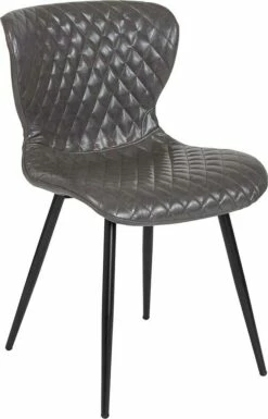 Bristol Contemporary Upholstered Chair In Gray Vinyl - Flash Furniture LF-9-07A-GRY-GG