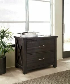 Yosemite Solid Wood Lateral File Cabinet In Cafe - Modus 7YC918