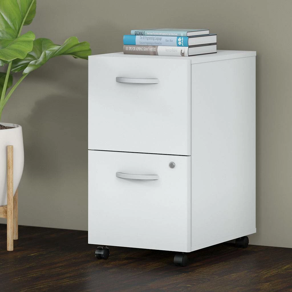 Bush Business Furniture SCF116WHSU - Studio C 2 Drawer Mobile File Cabinet In White - Image 2