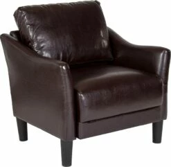 Asti Upholstered Chair In Brown Leather - Flash Furniture SL-SF915-1-BRN-GG