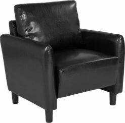 Candler Park Upholstered Chair In Black Leather - Flash Furniture SL-SF919-1-BLK-GG