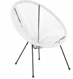 Valencia Oval Comfort Series Take Ten White Rattan Lounge Chair - Flash Furniture TLH-094-WHITE-GG